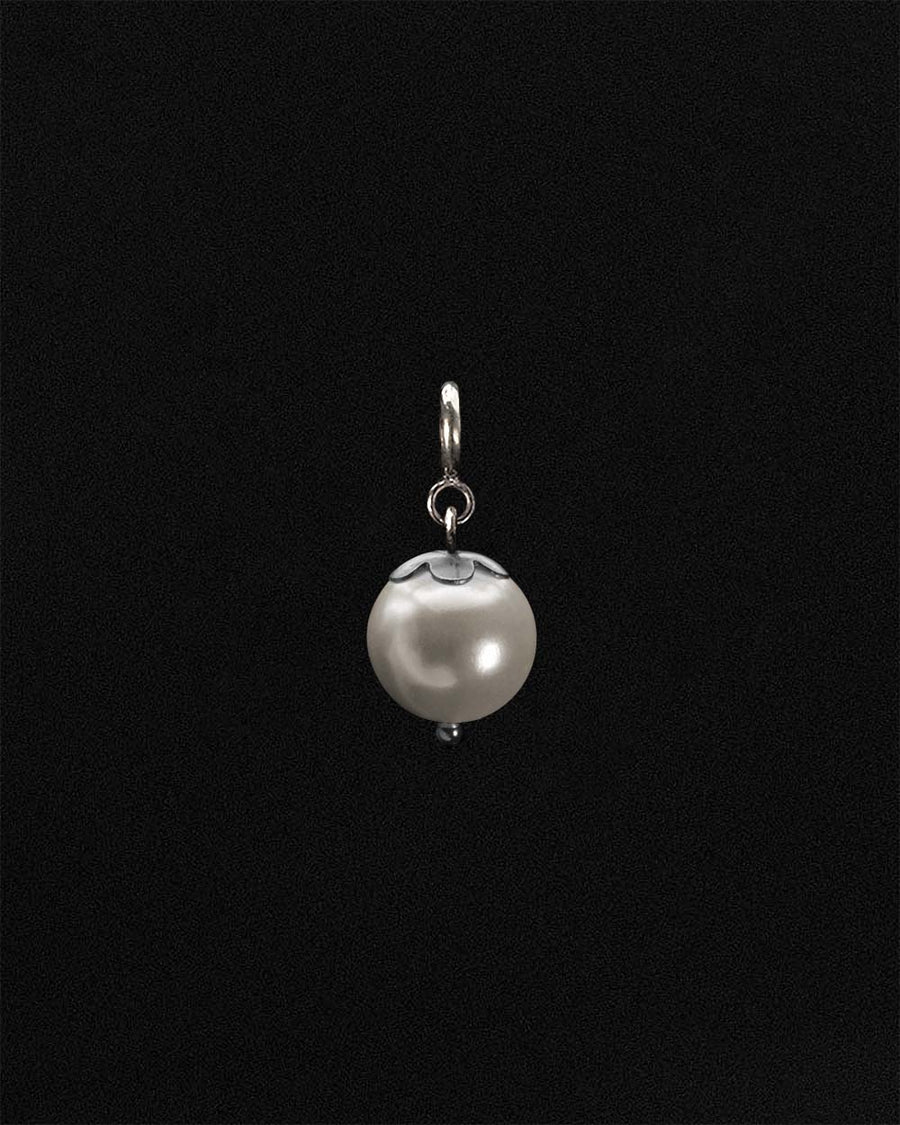Mini Pearl Charm Silver